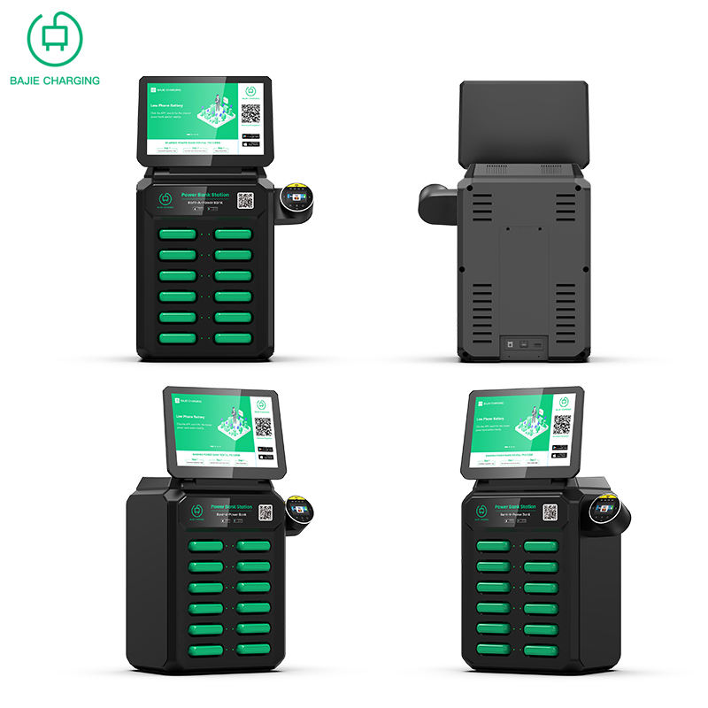 NFC machine 12 slots sharing power bank with screen powerbank rental station shared power bank rent kiosk